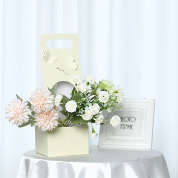 2 шт. Портативные цветочные коробки с бабочками, вырезанные лазером, для украшения свадебной вечеринки, подарочная упаковка для душа ребенка, сумки для подарков на день рождения
