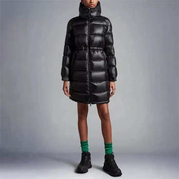 2023 новая зимняя женская утолщенная пушистая ветрозащитная куртка со съемным капюшоном и воротником-стойкой на гусином пуху y2k средней длины