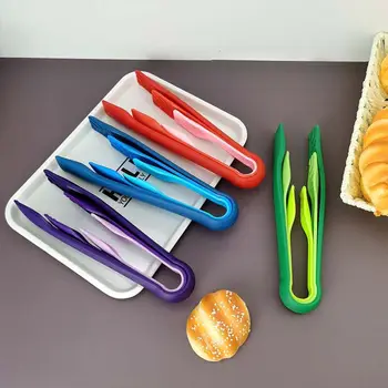 3шт Многоцветный зажим для салата и хлеба для барбекю Зажим для еды Кухонный инструмент Щипцы для барбекю Кухонные принадлежности