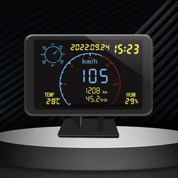 4,7-дюймовый дисплей с дисплеем на лобовом стекле, предупреждение о ветровом стекле, GPS-трекер, автомобильный спидометр, охранная сигнализация, многофункциональные автоаксессуары