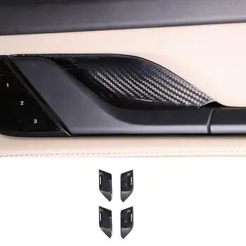 4 шт. Внутренняя дверная ручка из настоящего углеродного волокна, накладка на чашу, подходит для Porsche Taycan 2020-2023