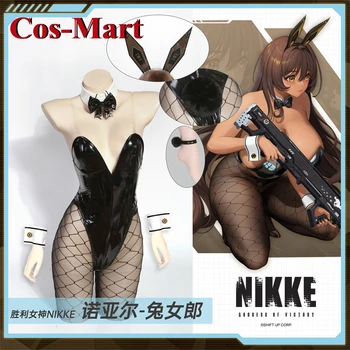 Cos-Mart Game NIKKE Black Rabbit Noyyal, косплей-костюм для девочки-кролика, комбинезон из лакированной кожи, Одежда для ролевых игр, Новая