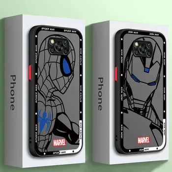 Marvel Blue Крутой Чехол Для Телефона С Человеком-Пауком Xiaomi Poco X4 Pro 5G M5 X3 NFC X5 X3Pro M5s C40 F3 Mi 13 Lite 12 Роскошный Матовый Capa