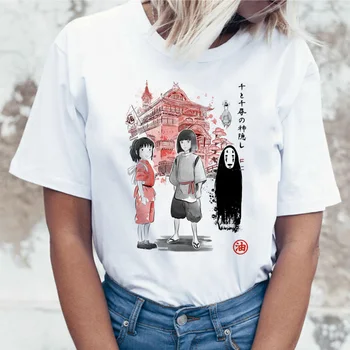 Spirit Away Japanese Японское аниме Аниме Хаяо Миядзаки Аниме футболка женская футболка с героями мультфильмов