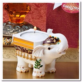 Акционная распродажа, 8 шт./лот, белый с краской, Слон, Античный держатель для чайной лампы с отделкой под слоновую кость
