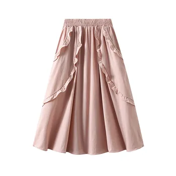 Женское летнее платье с эластичной резинкой на талии, плиссированное, трапециевидной формы, с многоуровневой пляжной юбкой-качалкой