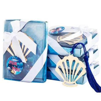 Закладка в виде ракушки с кисточкой Свадебные Сувениры Подарки на День рождения Свадебный душ Подарки на тему океана на память для Вечеринок