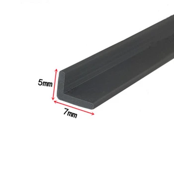 Изготовленная на заказ уплотнительная прокладка из твердой силиконовой резины L-образного сечения, угловая прокладка для предотвращения столкновений, 5x7 мм, черная
