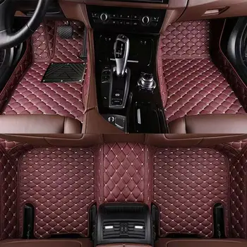 Изготовленные на заказ Кожаные Автомобильные Коврики для ног Переднего Ряда BHUAN для Alfa Romeo Giulia Stelvio 2017 Автомобильные аксессуары Автоаксессуары Для Стайлинга автомобилей