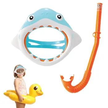 Маска для дайвинга с полным лицом, плавательное снаряжение, Дизайн акулы, подводное дыхание, Защита от тумана, Водонепроницаемая автономная маска для детей