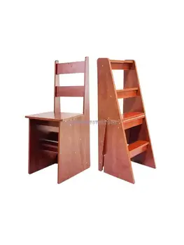 Массивный деревянный табурет-стремянка Бытовой двухступенчатый Многофункциональный складной деревянный стул-стремянка для подъема в помещении Передвижная лестница двойного назначения