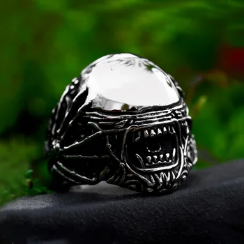 Модное ретро Уникальное кольцо с черепом паука, Готическое мужское кольцо из нержавеющей стали, отполированное до блеска, Мотоцикл, крутые ювелирные изделия, подарки Оптом
