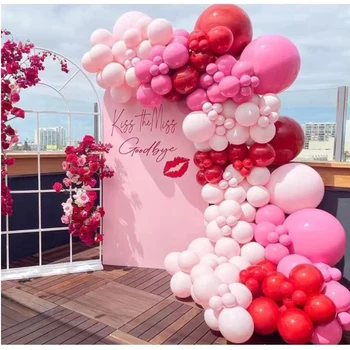 Набор воздушных шаров на День Святого Валентина Розовая Роза, Красный воздушный шар, Леди, Девушка, День Матери, Свадьба, День Святого Валентина, Юбилей, Украшение вечеринки