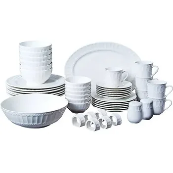 Набор столовой и сервировочной посуды Regalia из 46 предметов, Сервиз на 6 столовых приборов для здоровья и безопасности
