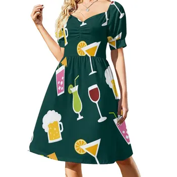 Новое платье без рукавов с рисунком для коктейлей и пива, летнее женское платье 2023, танцевальные платья