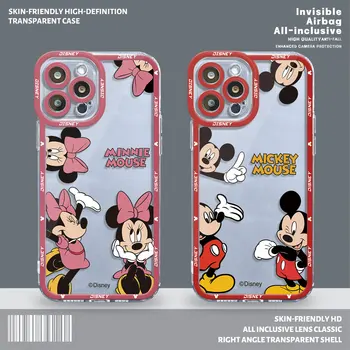Прозрачный чехол M-Mickey M-Minnie Baseball для iPhone 14 Pro Max 8 6 7Plus 11 12Pro SE 2020 XR XS 13mini X XSMax с Прозрачной крышкой