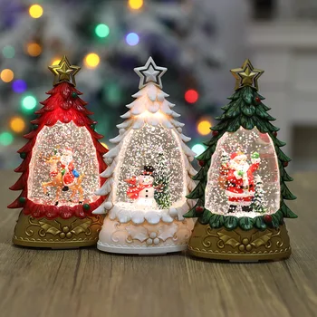 Рождественские Ветряные лампы с блестками, наполненные водой, украшение, Веселый Рождественский декор для дома, Рождественские украшения, подарок, светильник с изображением воды Санта-Клауса