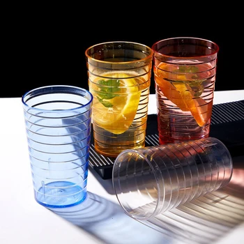 Стакан для воды объемом 250 МЛ, стаканы для сока, легко моющиеся, противоскользящие, для питья, сока, чая, молока, пива, Прозрачные чашки, инструменты для бара, вечеринки