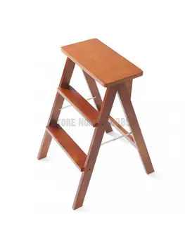 Табуретка из массива дерева, бытовая складная табуретка, кухонная скамейка, складной табурет, трехступенчатая лестница для подъема, барный стул