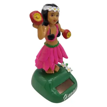 Танцующая на солнечной энергии Гавайская девушка, домашний офис, декор приборной панели автомобиля, игрушки для качания головой, украшения интерьера автомобиля, украшения