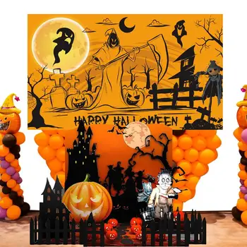 Украшение баннера на Хэллоуин, страшные украшения для вечеринки, Полиэфирный баннер для вечеринки, украшение на Хэллоуин для двора на открытом воздухе